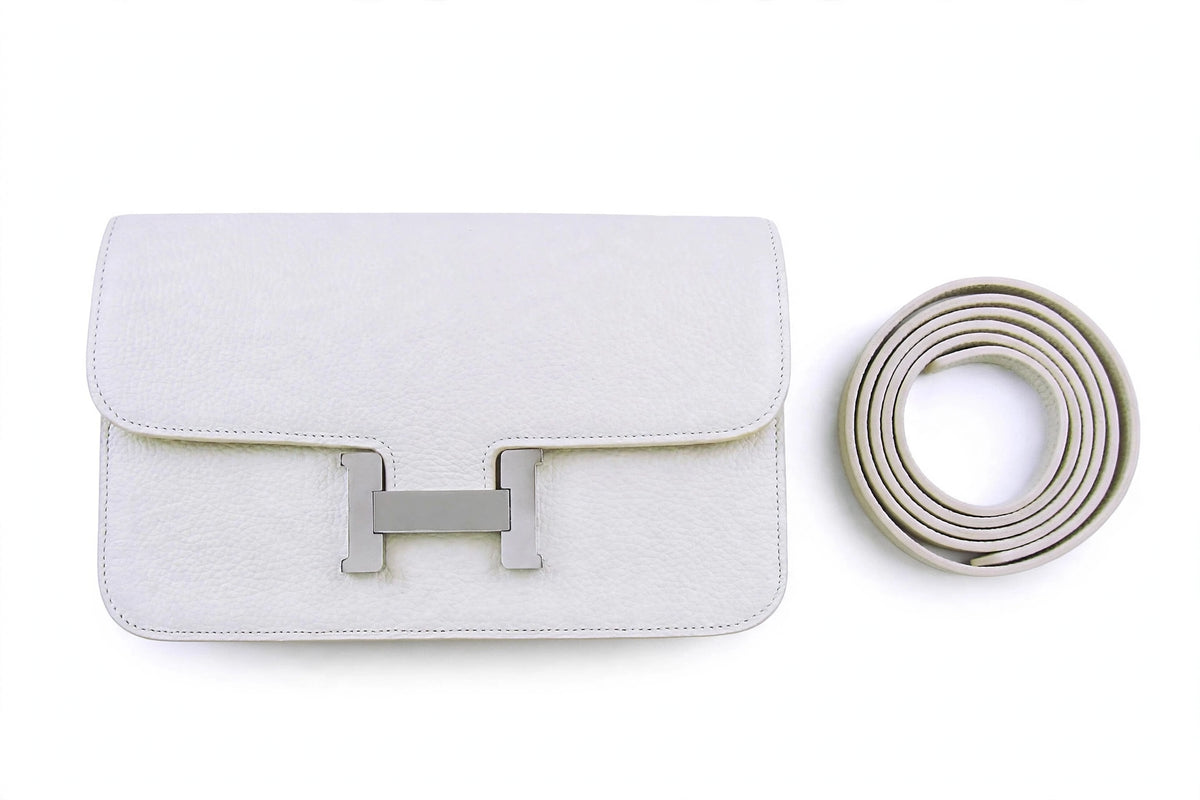 Designer Inspired White Leather Crossbody Bag