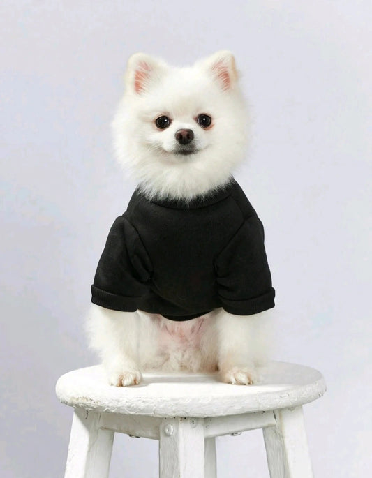 Street 1pc Black Crown & Letter Print Pet Pullover Sweatshirt - King of The House
