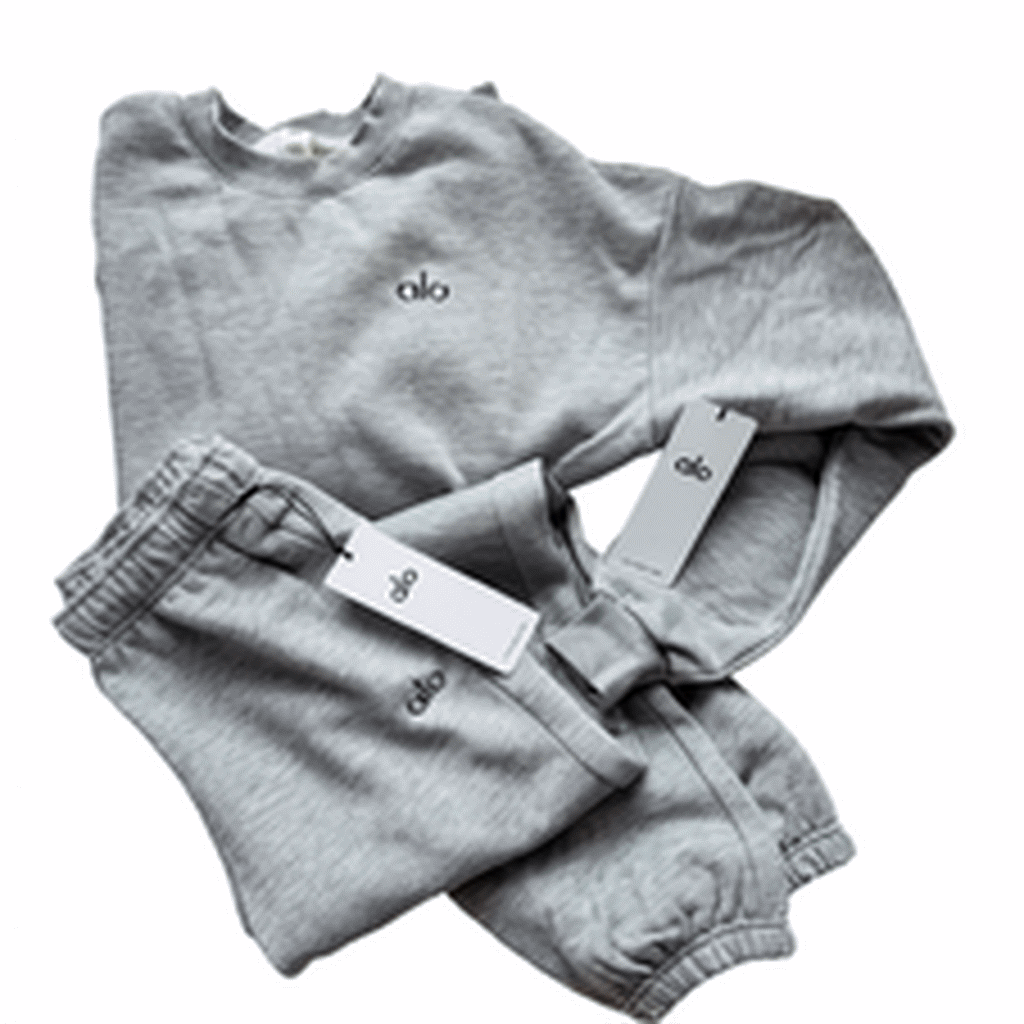 Heather Grey 2-Piece Lounge Set - Crewneck Sweatshirt + Jogger - Soft Fleece