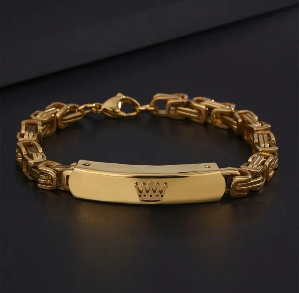 Royal Crown Gold-Plated Bracelet Men & Female