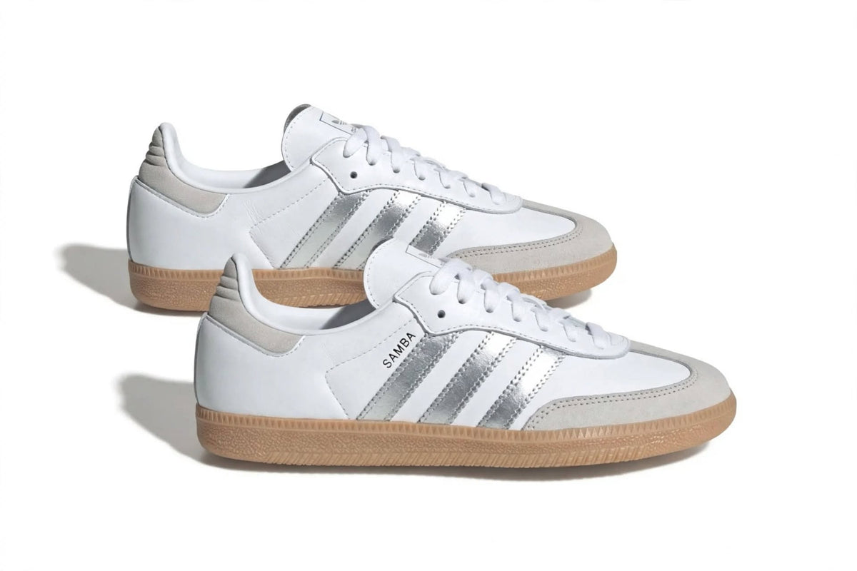 ADIDAS SAMBA WHITE SILVER SNEAKERS