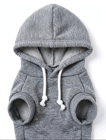 Peach Fuzz Fleece Pet Hoodie - Sleeveless Hooded Sweatshirt for Cats &amp; Dogs