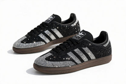Adidas Samba Rhinestone Black Crystal Sneakers pair
