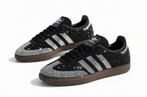 Adidas Samba Rhinestone Black Crystal Sneakers pair