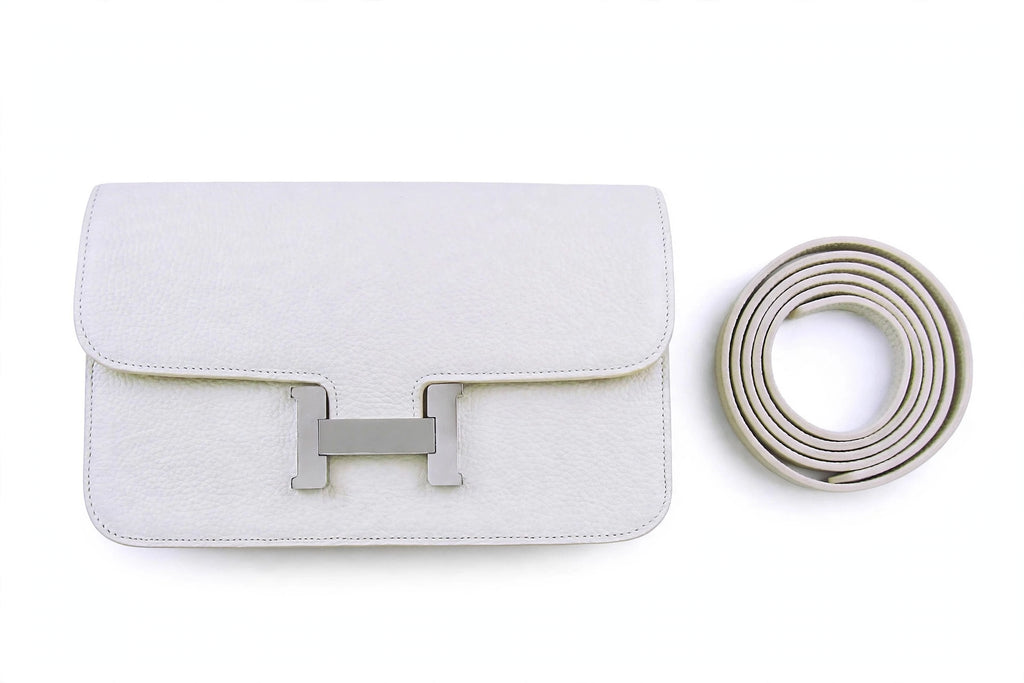 Designer Inspired White Leather Crossbody Bag