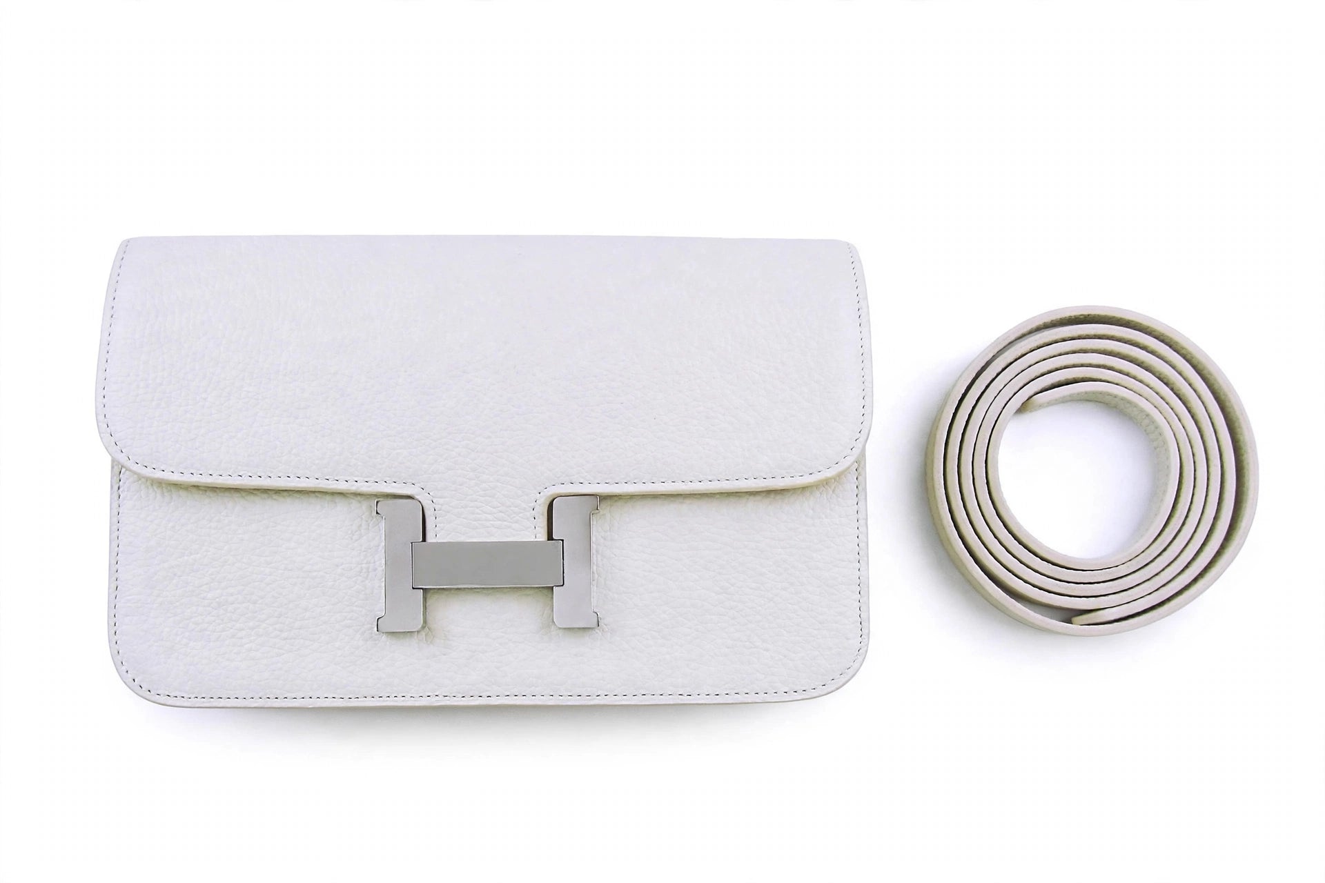 Designer Inspired White Leather Crossbody Bag