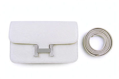Designer Inspired White Leather Crossbody Bag
