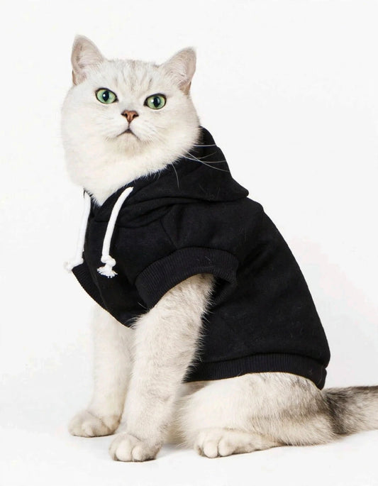 Peach Fuzz Fleece Pet Hoodie - Sleeveless Hooded Sweatshirt for Cats & Dogs