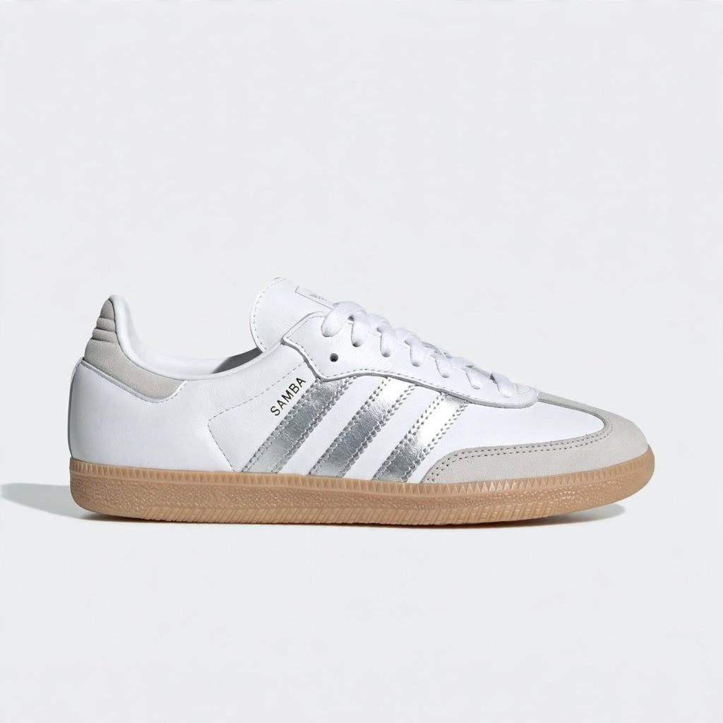 ADIDAS SAMBA WHITE SILVER SNEAKERS