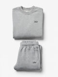 Heather Grey 2-Piece Lounge Set - Crewneck Sweatshirt + Jogger - Soft Fleece