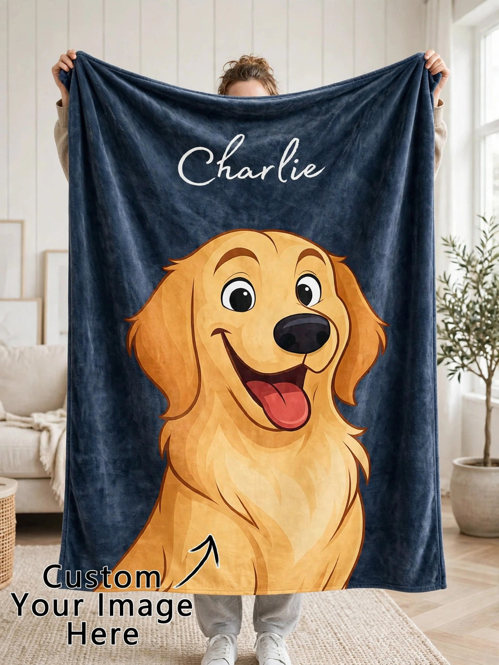 LUXURY CUSTOM HEIRLOOM BLANKET Using Pet Photo + Name