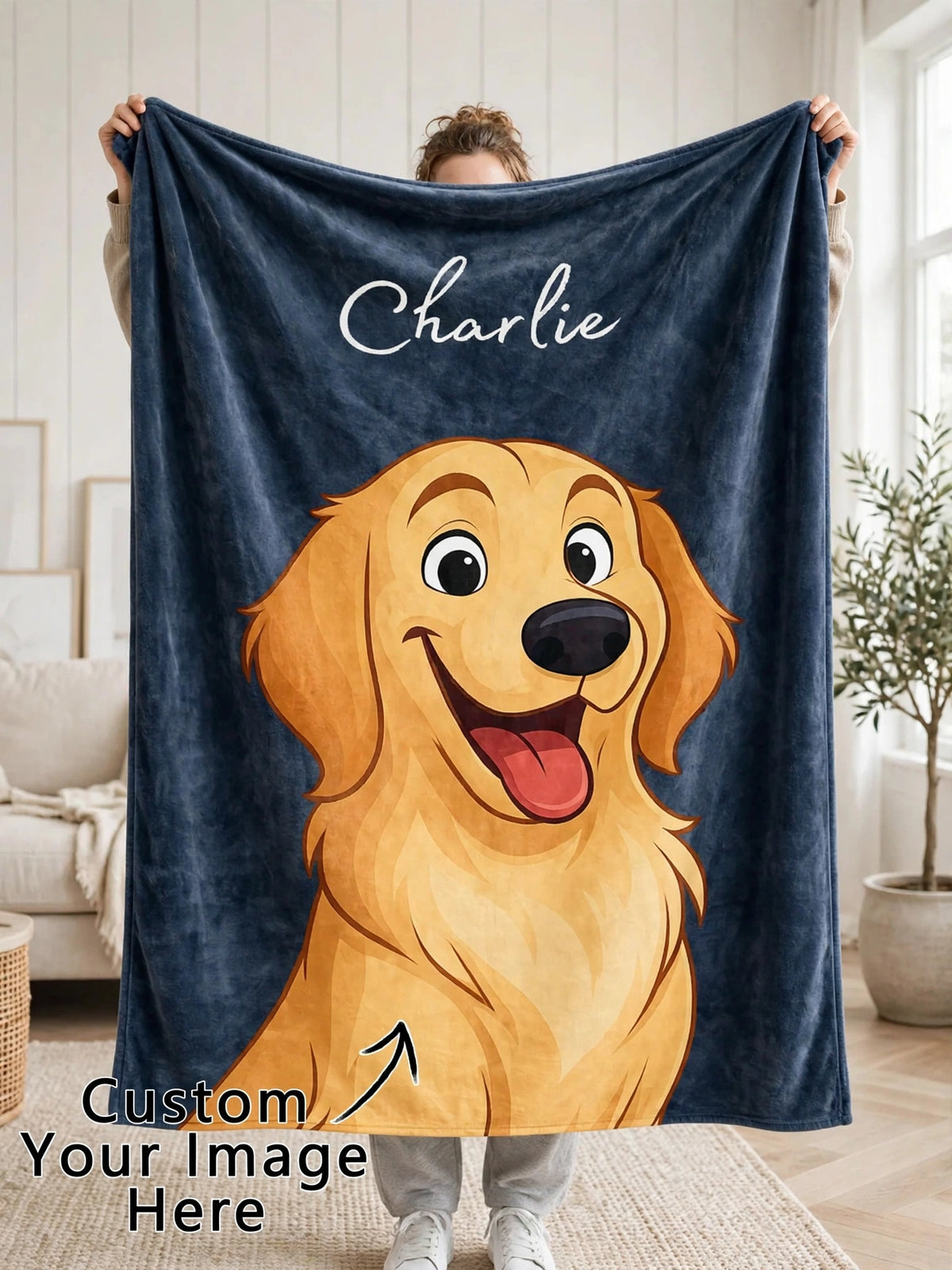 LUXURY CUSTOM HEIRLOOM BLANKET Using Pet Photo + Name