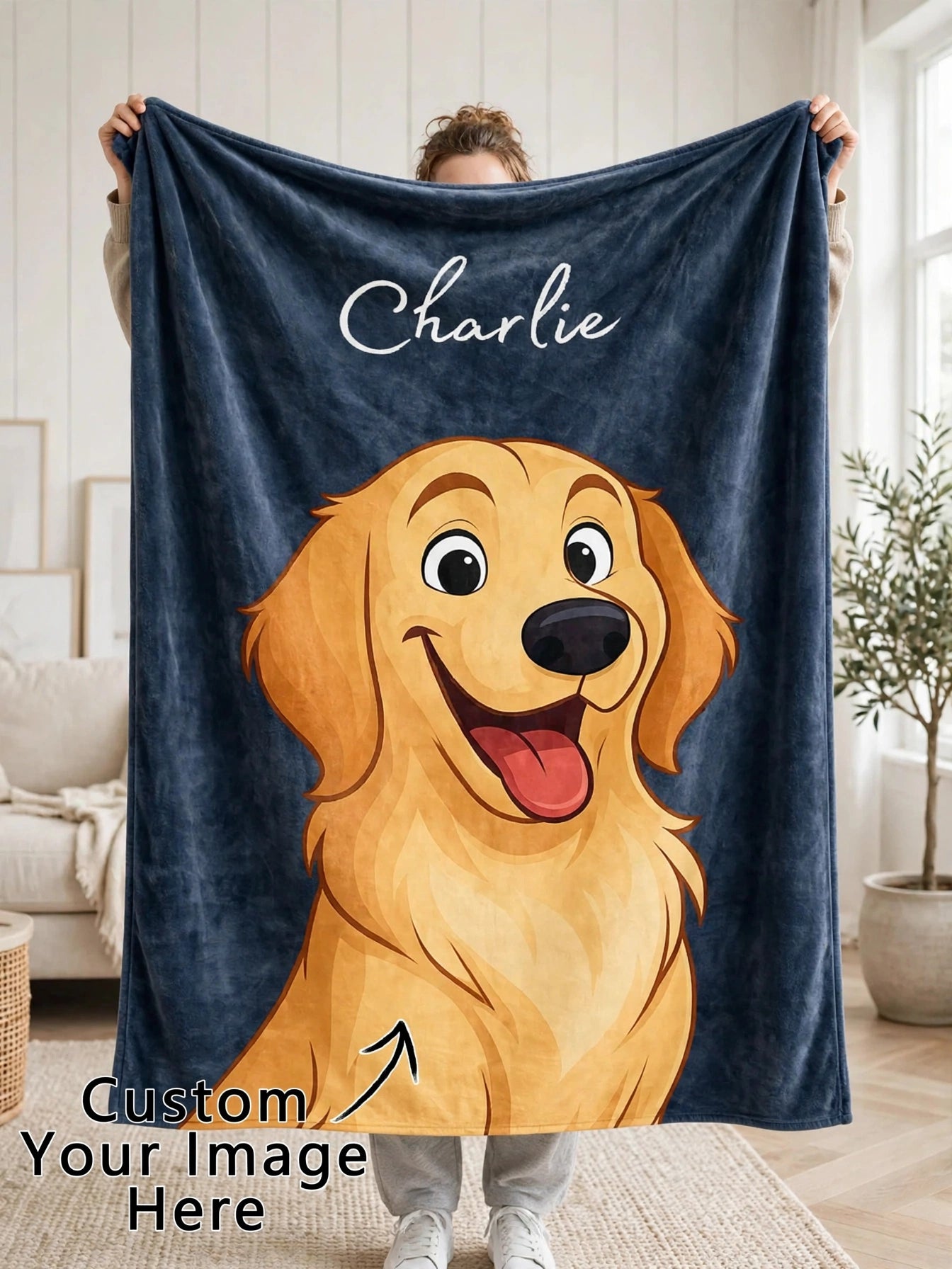 LUXURY CUSTOM HEIRLOOM BLANKET Using Pet Photo + Name