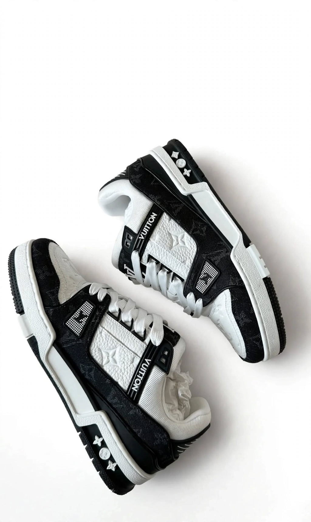LV Trainer - Black / White Monogram Denim