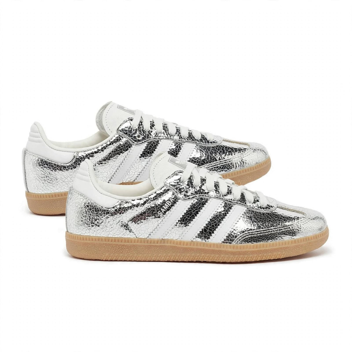 ADIDAS SAMBA OG SILVER CRACKED METALLIC