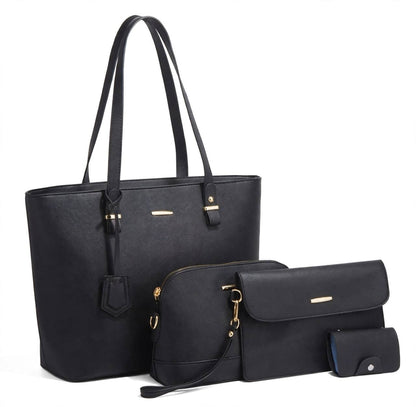 4 Piece Women Fashion Tote Handbag Shoulder Bag