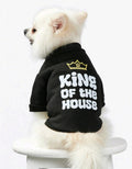Street 1pc Black Crown & Letter Print Pet Pullover Sweatshirt - King of The House