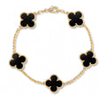 CLOVER CHARM BRACELET - BLACK