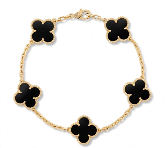 CLOVER CHARM BRACELET - BLACK