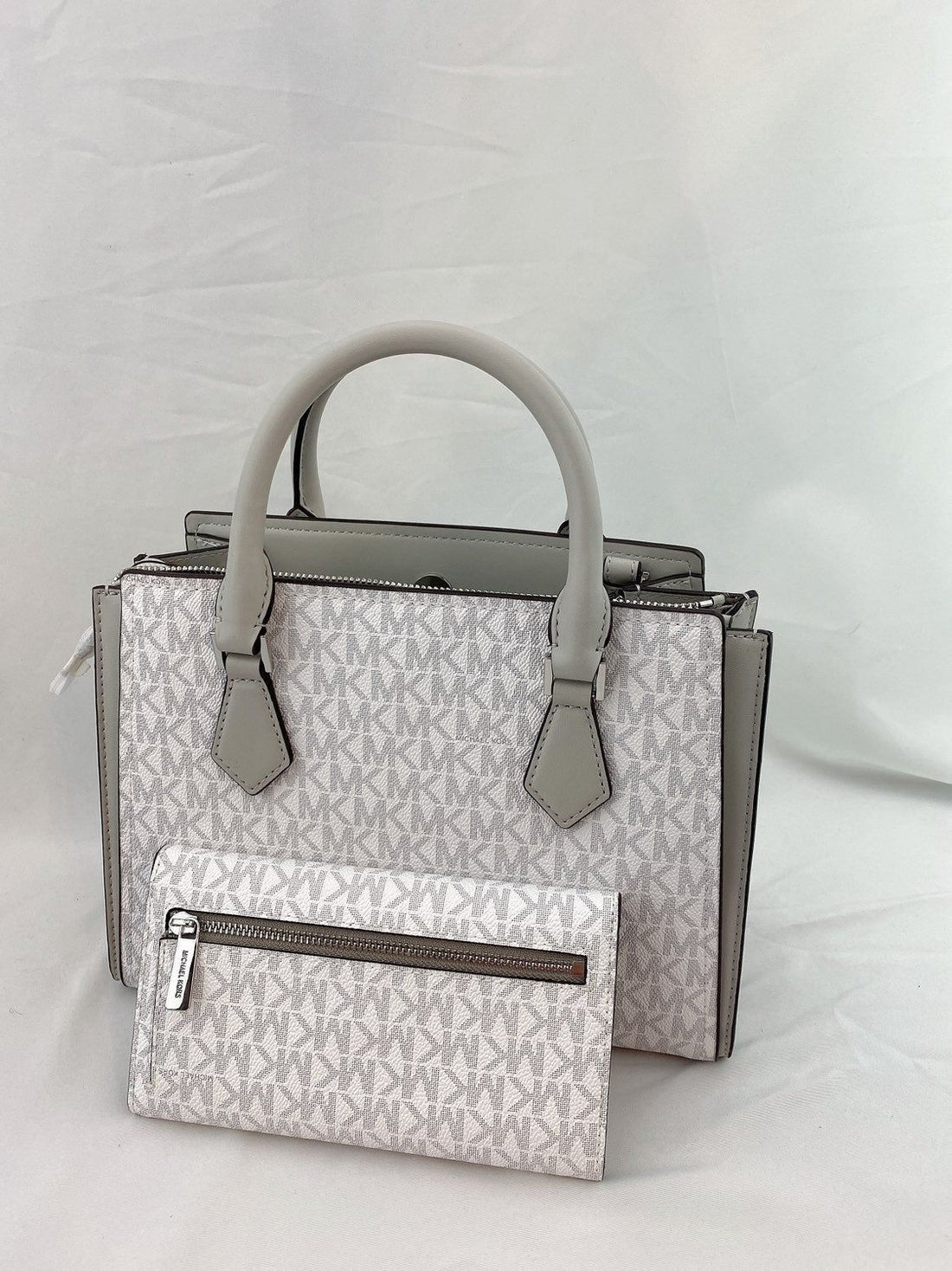 Light Grey Monogram Top-Handle Handbag