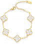 White clover bracelet with gold design