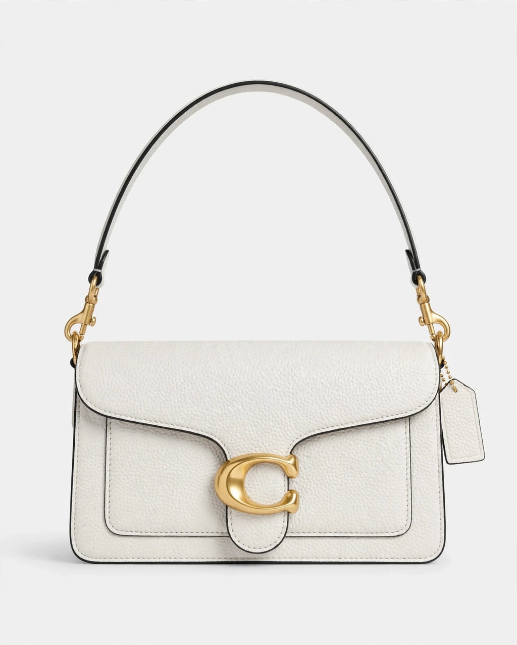 White Y2K C Logo Shoulder Bag - Leather Tabby Bag