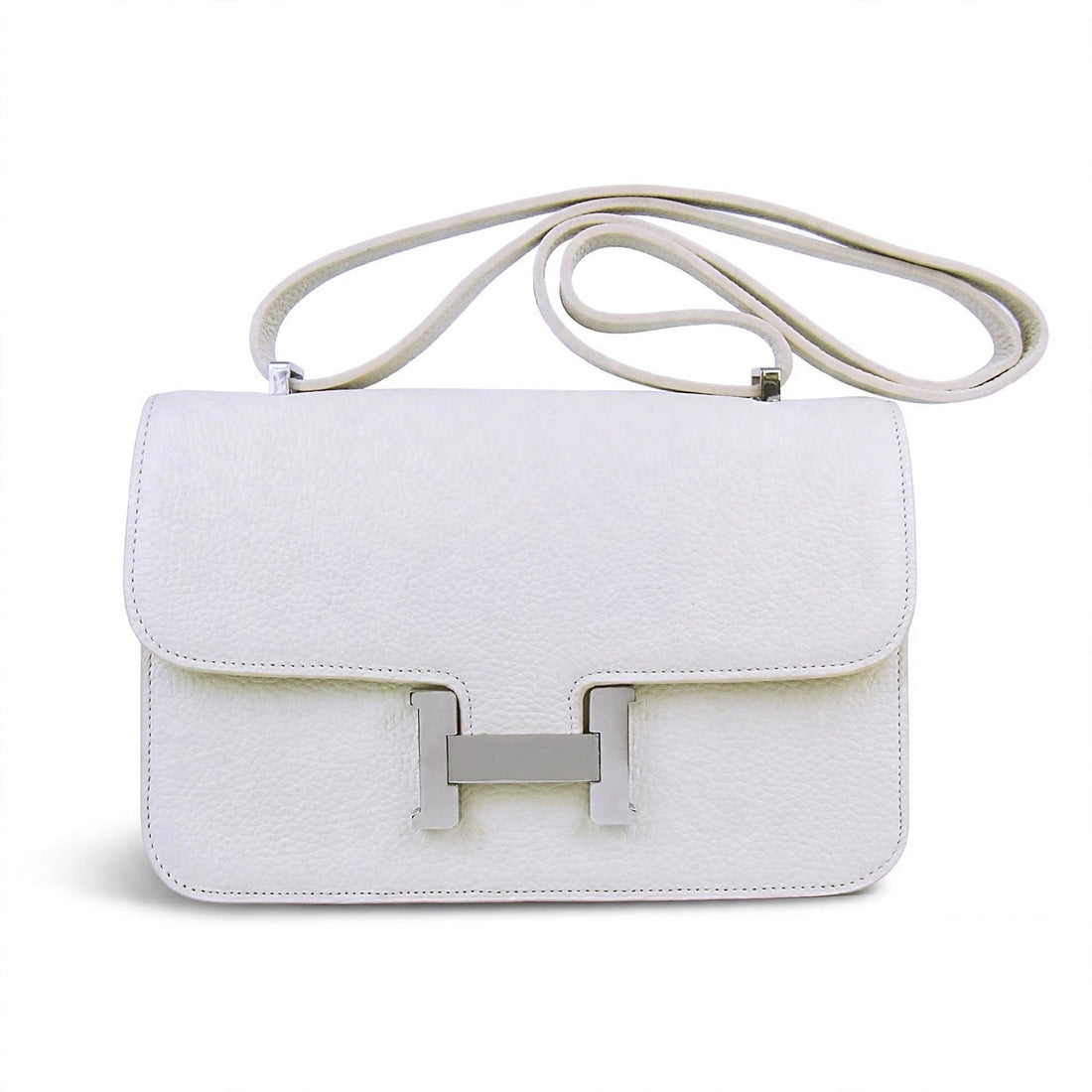 Designer Inspired White Leather Crossbody Bag