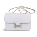 Designer Inspired White Leather Crossbody Bag
