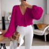 Long V-Neck Sleeve Shirt